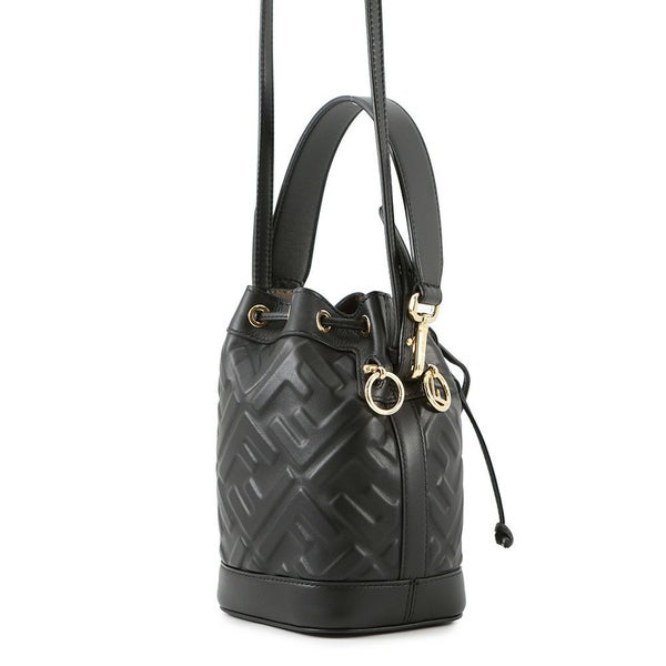 フェンディ ハンドバッグ レザー FFモチーフ モントレゾール ミニバッグ 8BS093 FENDI バッグ 2wayショルダーバッグ 黒