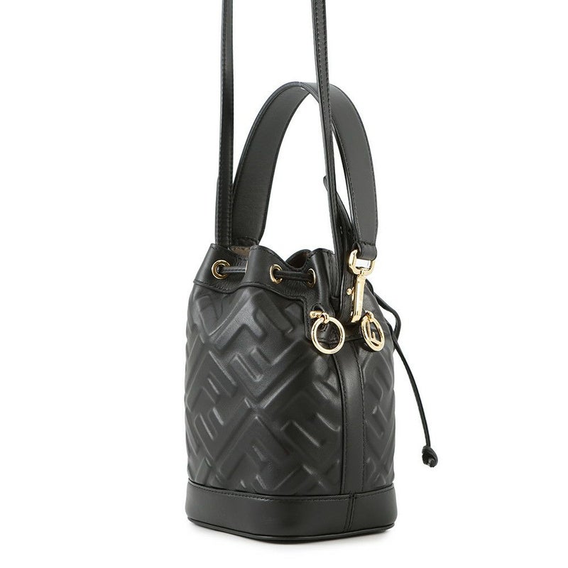 フェンディ ハンドバッグ レザー FFモチーフ モントレゾール ミニバッグ 8BS093 FENDI バッグ 2wayショルダーバッグ 黒