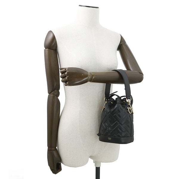 フェンディ ハンドバッグ レザー FFモチーフ モントレゾール ミニバッグ 8BS093 FENDI バッグ 2wayショルダーバッグ 黒