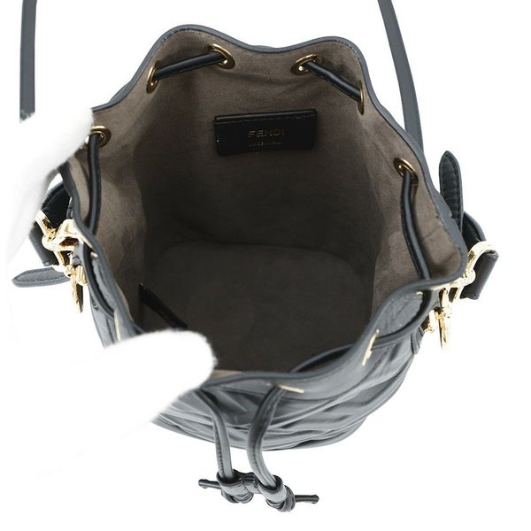 フェンディ ハンドバッグ レザー FFモチーフ モントレゾール ミニバッグ 8BS093 FENDI バッグ 2wayショルダーバッグ 黒