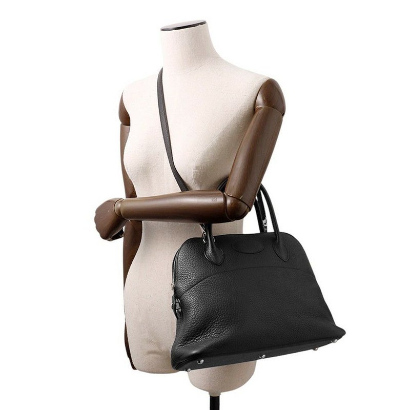 エルメス ハンドバッグ ボリード31 ブラック/シルバー金具 トリヨンクレマンス □O刻印 2wayショルダー 黒