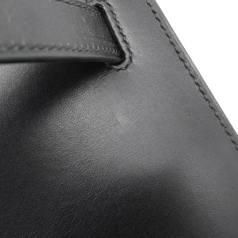 エルメス ハンドバッグ ケリー32 外縫い ブラック/ゴールド金具 ボックスカーフ □C刻印 HERMES Kelly 2wayバッグ 黒