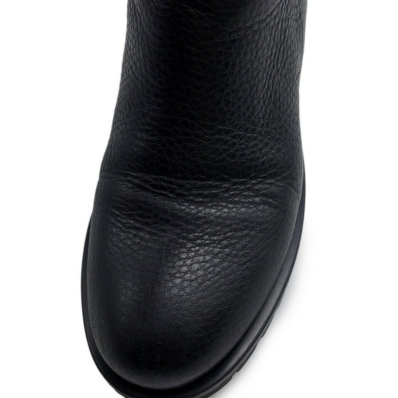 プラダ ブーツ レザー ロゴ レディースサイズ37 1/2 PRADA 靴 ロングブーツ 黒