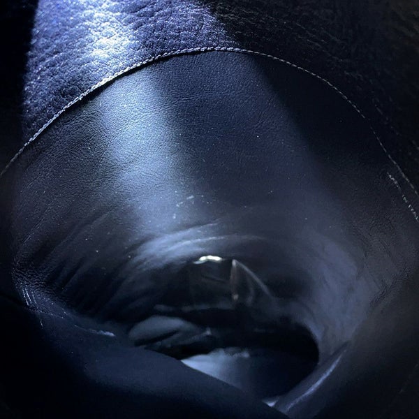 プラダ ブーツ レザー ロゴ レディースサイズ37 1/2 PRADA 靴 ロングブーツ 黒