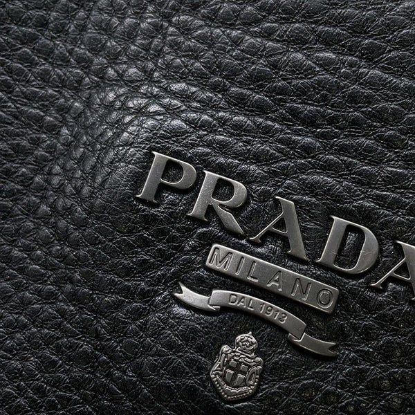プラダ ブーツ レザー ロゴ レディースサイズ37 1/2 PRADA 靴 ロングブーツ 黒