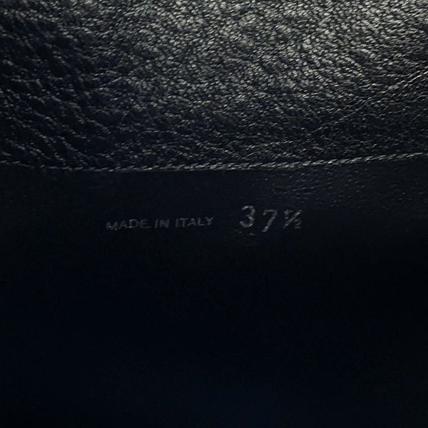 プラダ ブーツ レザー ロゴ レディースサイズ37 1/2 PRADA 靴 ロングブーツ 黒