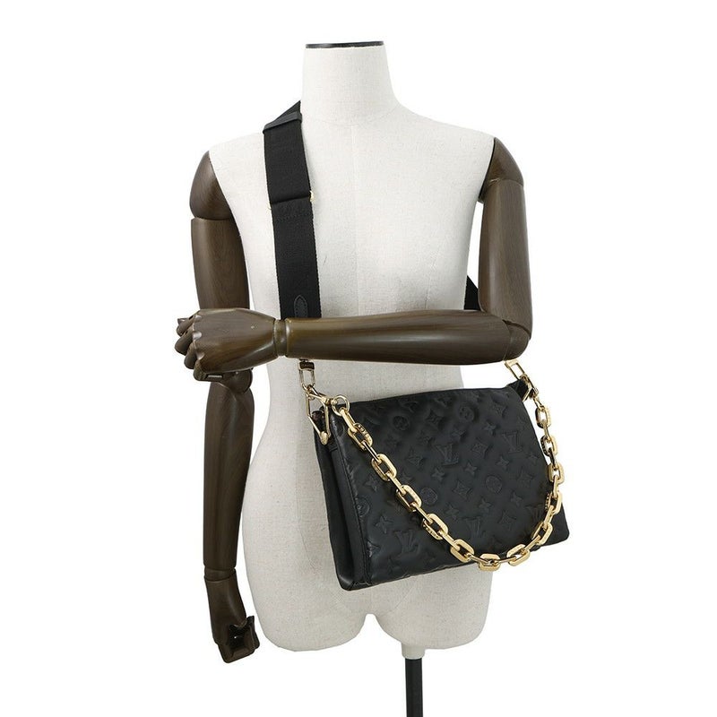 ルイヴィトン ショルダーバッグ モノグラム・パターン/ラムレザー クッサンPM M21260 LOUIS VUITTON BAG 黒 ブラック