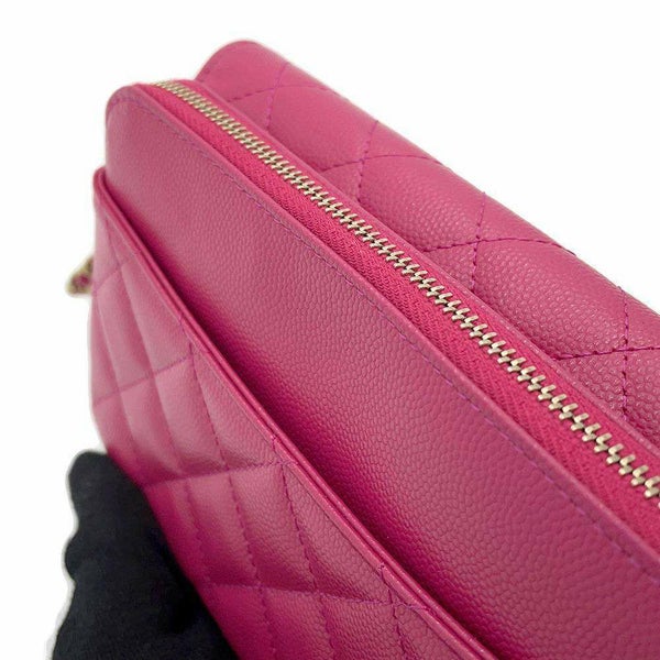 シャネル チェーンウォレット フラップ フォンケース マトラッセ ココマーク キャビアスキン AP2096 CHANEL ポシェット