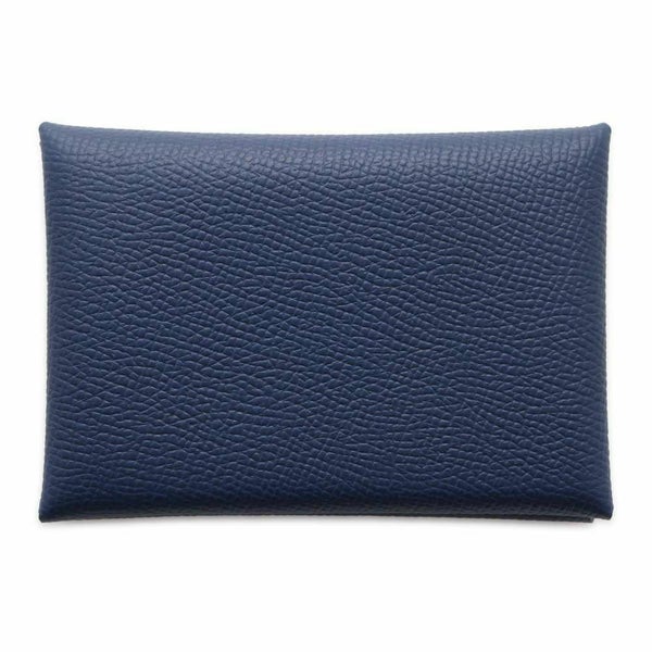 エルメス コインケース カルヴィ デュオ ブルーネイビー/シルバー金具 エプソン B刻印 HERMES 財布