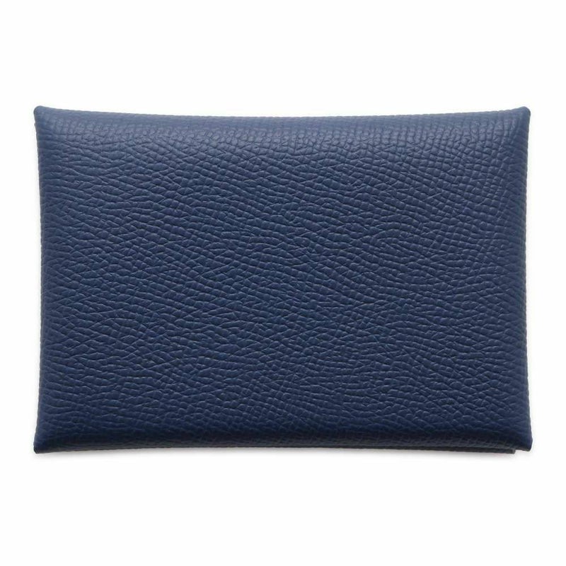 エルメス コインケース カルヴィ デュオ ブルーネイビー/シルバー金具 エプソン B刻印 HERMES 財布