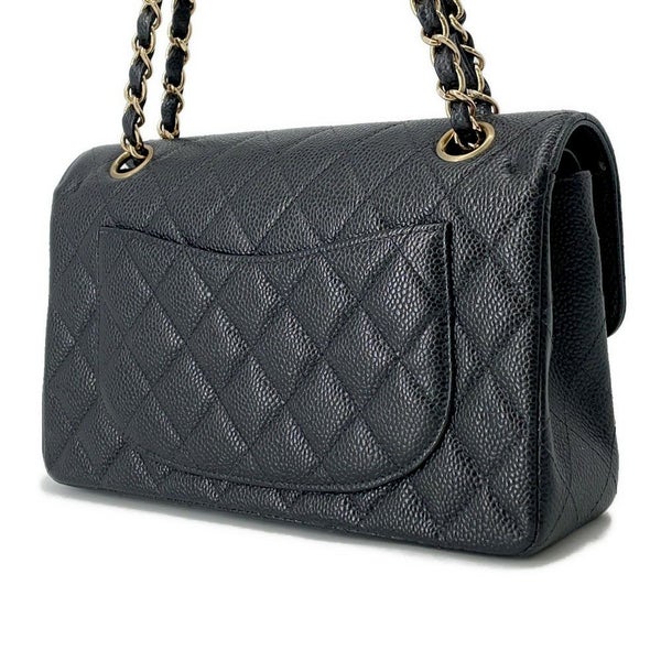 シャネル チェーンショルダーバッグ マトラッセ23 ココマーク ダブルチェーン キャビアスキン A01113 CHANEL 黒