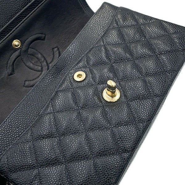 シャネル チェーンショルダーバッグ マトラッセ23 ココマーク ダブルチェーン キャビアスキン A01113 CHANEL 黒