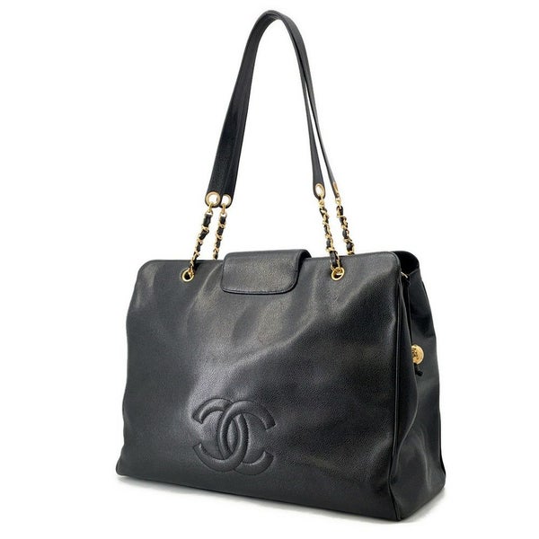 シャネル チェーントートバッグ ココマーク スーパーモデルバッグ キャビアスキン A01992 黒