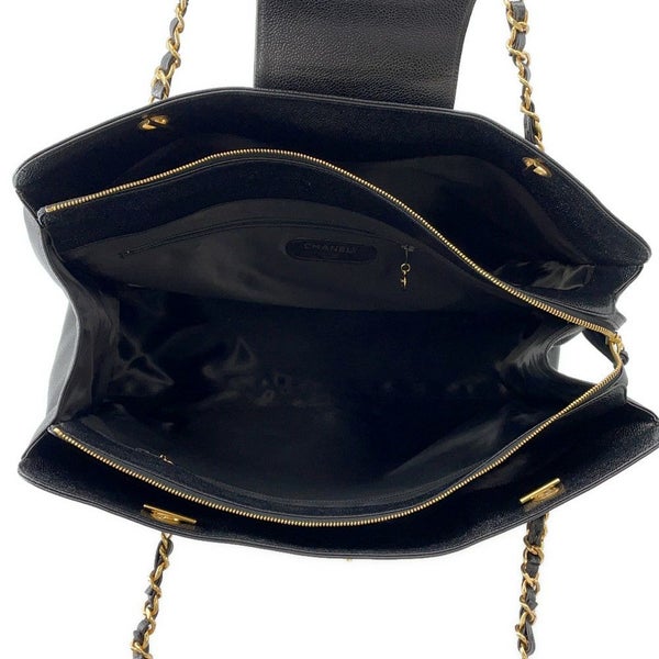 シャネル チェーントートバッグ ココマーク スーパーモデルバッグ キャビアスキン A01992 黒