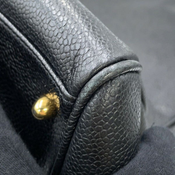 シャネル チェーントートバッグ ココマーク スーパーモデルバッグ キャビアスキン A01992 黒