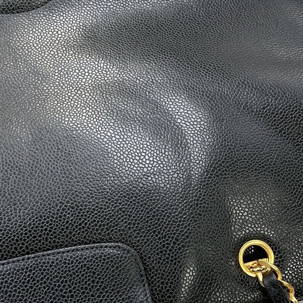 シャネル チェーントートバッグ ココマーク スーパーモデルバッグ キャビアスキン A01992 黒