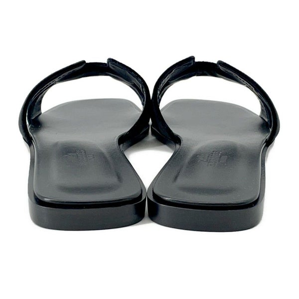 エルメス サンダル オラン ベルベット レディースサイズ38 1/2 HERMES 靴 黒