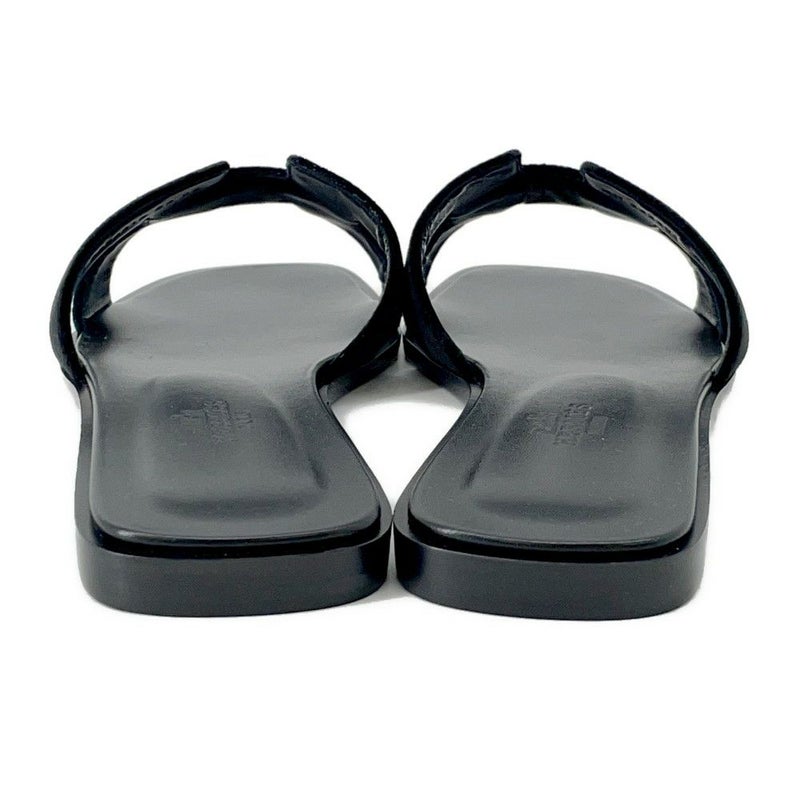 エルメス サンダル オラン ベルベット レディースサイズ38 1/2 HERMES 靴 黒