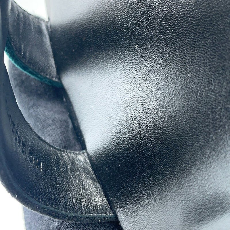 エルメス サンダル オラン ベルベット レディースサイズ38 1/2 HERMES 靴 黒