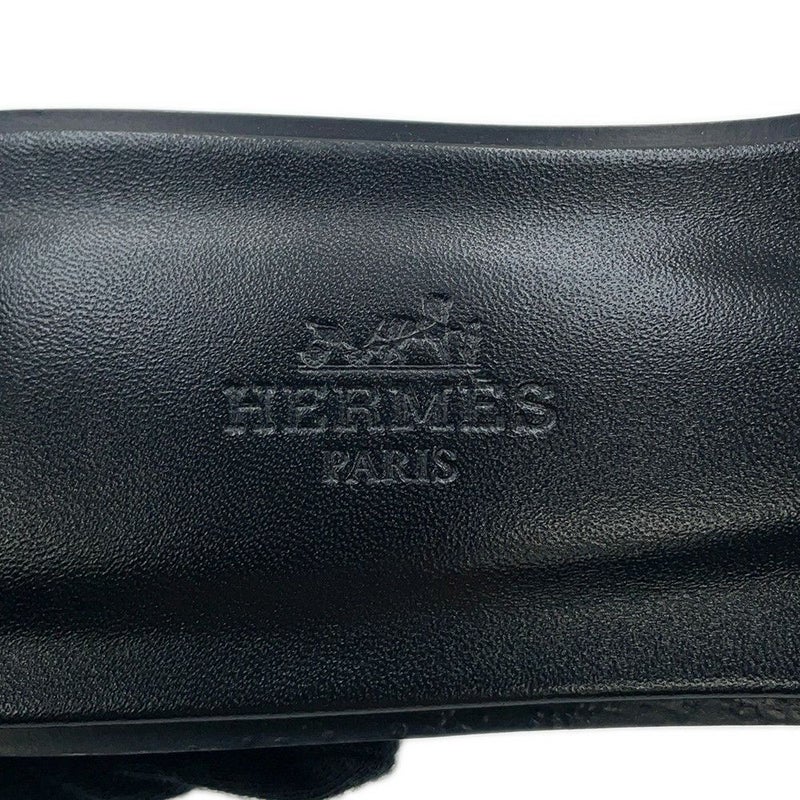 エルメス サンダル オラン ベルベット レディースサイズ38 1/2 HERMES 靴 黒