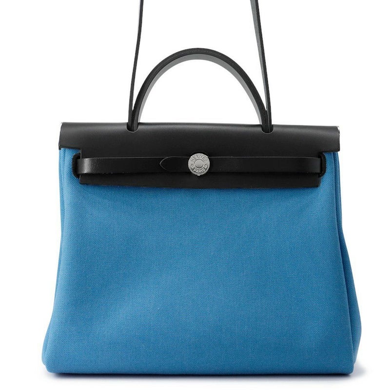 エルメス エールバッグジップPM ブラック/ブルー/シルバー金具 トワルミリタリー/ヴァッシュハンター W刻印