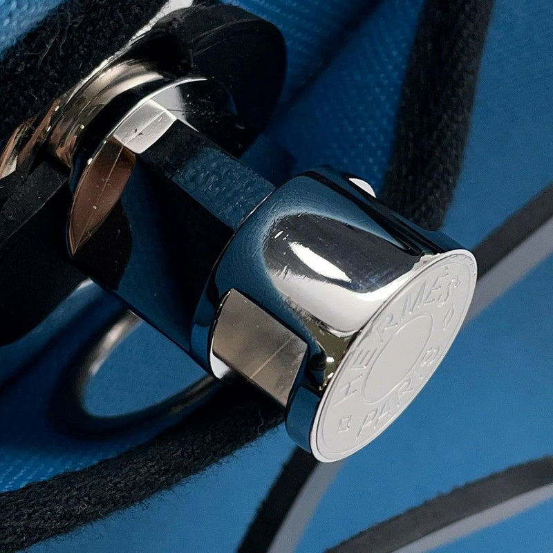 エルメス エールバッグジップPM ブラック/ブルー/シルバー金具 トワルミリタリー/ヴァッシュハンター W刻印