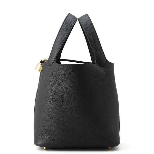 エルメス ハンドバッグ ピコタンロックMM ブラック/ゴールド金具 トリヨンクレマンス W刻印 黒