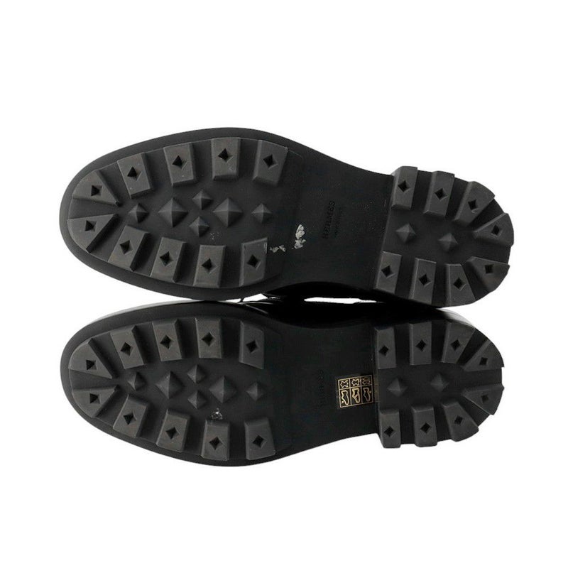 エルメス ローファー ダービー ファースト グラッセ レディースサイズ35 1/2 HERMES 靴 黒