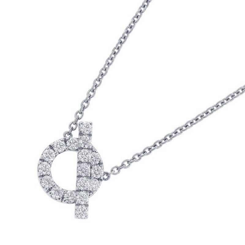 エルメス ネックレス フィネス ペンダント ダイヤモンド 17P 計0.46ct K18WGホワイトゴールド HERMES