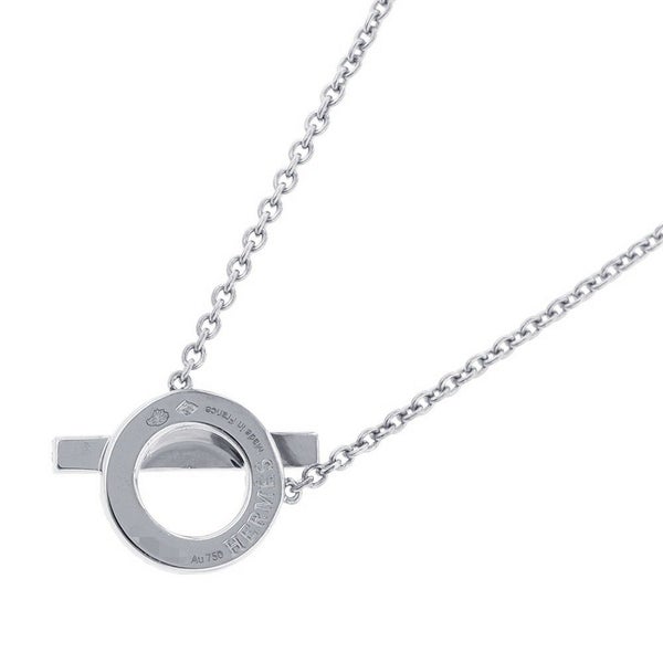 エルメス ネックレス フィネス ペンダント ダイヤモンド 17P 計0.46ct K18WGホワイトゴールド HERMES