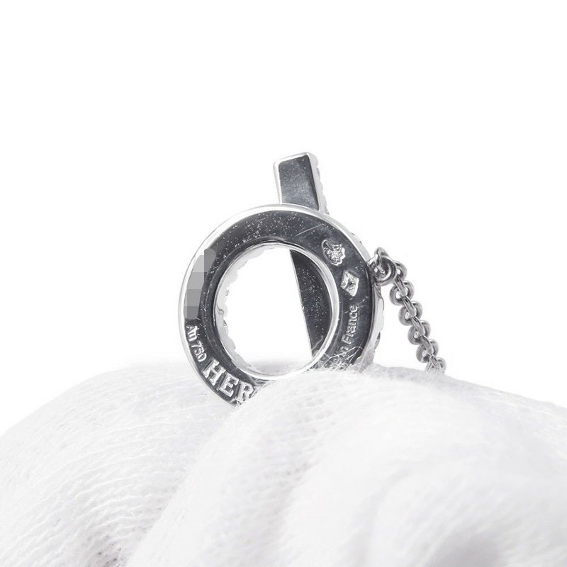 エルメス ネックレス フィネス ペンダント ダイヤモンド 17P 計0.46ct K18WGホワイトゴールド HERMES