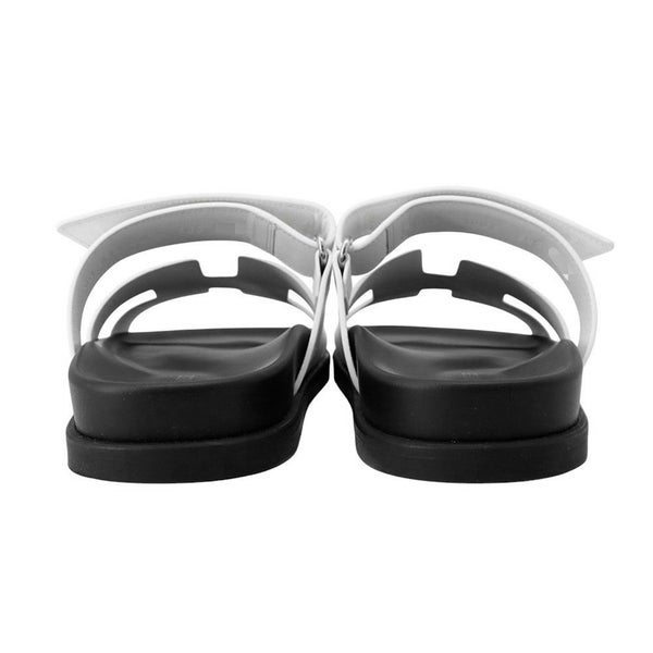 エルメス サンダル シプレ カーフレザー レディースサイズ38.5 HERMES 靴 黒 白