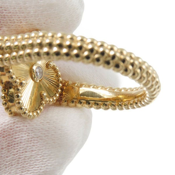 ヴァンクリーフ&アーペル リング アルハンブラ リバーシブル ギヨシェ ブルーアゲート/ダイヤ 1P 0.04ct K18YG