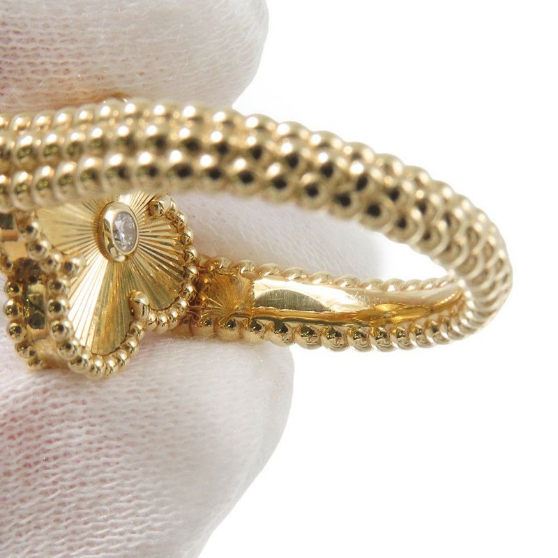 ヴァンクリーフ&アーペル リング アルハンブラ リバーシブル ギヨシェ ブルーアゲート/ダイヤ 1P 0.04ct K18YG