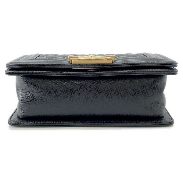 シャネル チェーンショルダーバッグ ボーイシャネル スモール マトラッセ ココマーク A67085 BOY CHANEL 黒