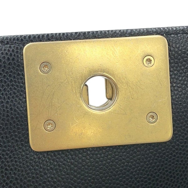 シャネル チェーンショルダーバッグ ボーイシャネル スモール マトラッセ ココマーク A67085 BOY CHANEL 黒