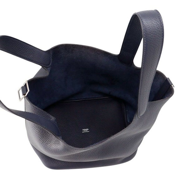 エルメス ハンドバッグ ピコタンロックMM ブルーニュイ/シルバー金具 トリヨンクレマンス D刻印