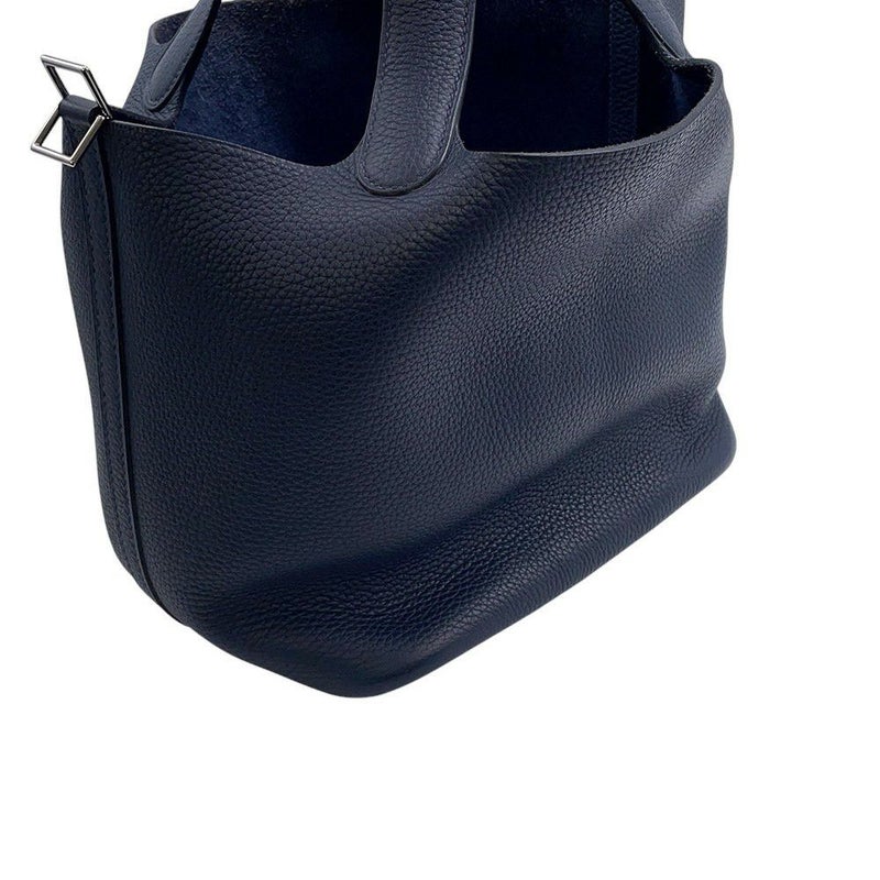 エルメス ハンドバッグ ピコタンロックMM ブルーニュイ/シルバー金具 トリヨンクレマンス D刻印