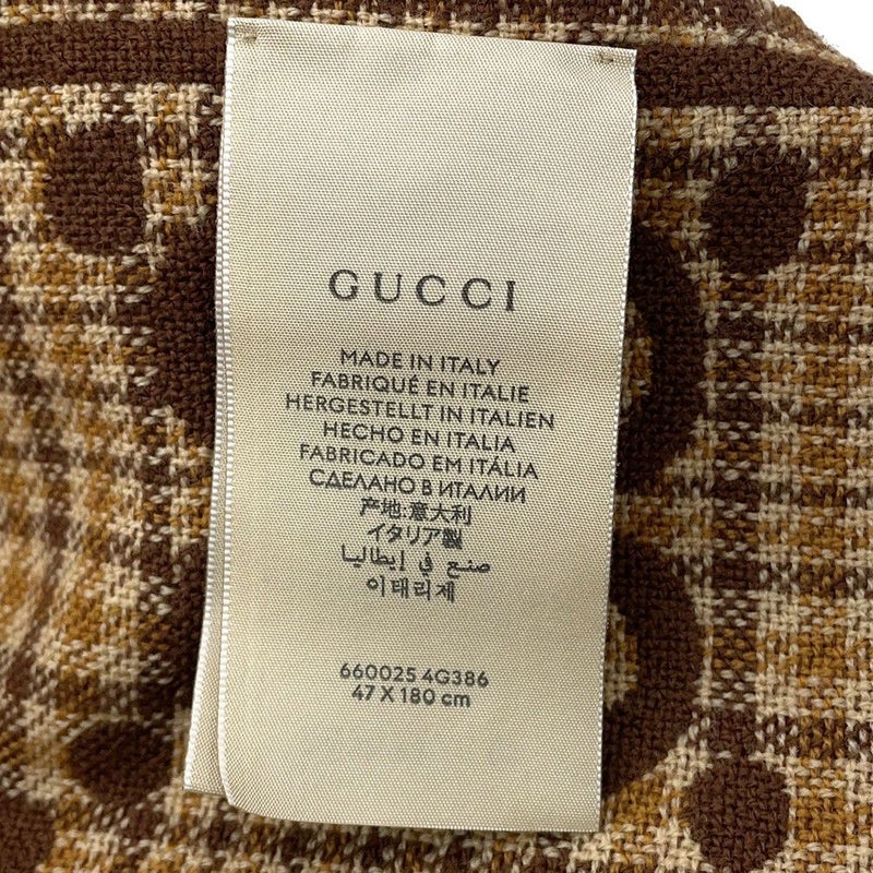 グッチ スカーフ GGウールジャカード チェック柄 ウール スカーフ 660025 GUCCI ストール マフラー GG柄