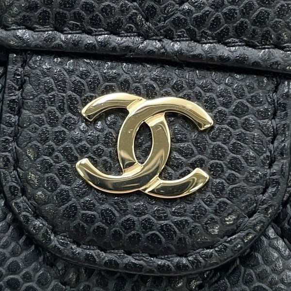 シャネル 三つ折り財布 マトラッセ ココマーク ミディアム ウォレット キャビアスキン AP0232 CHANEL 黒
