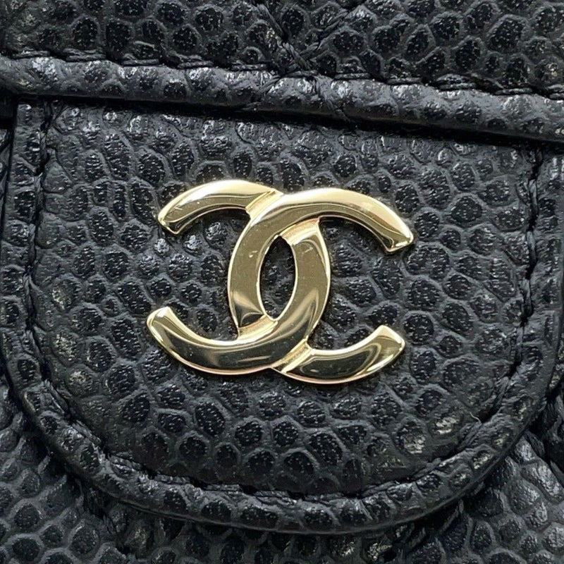 シャネル 三つ折り財布 マトラッセ ココマーク ミディアム ウォレット キャビアスキン AP0232 CHANEL 黒