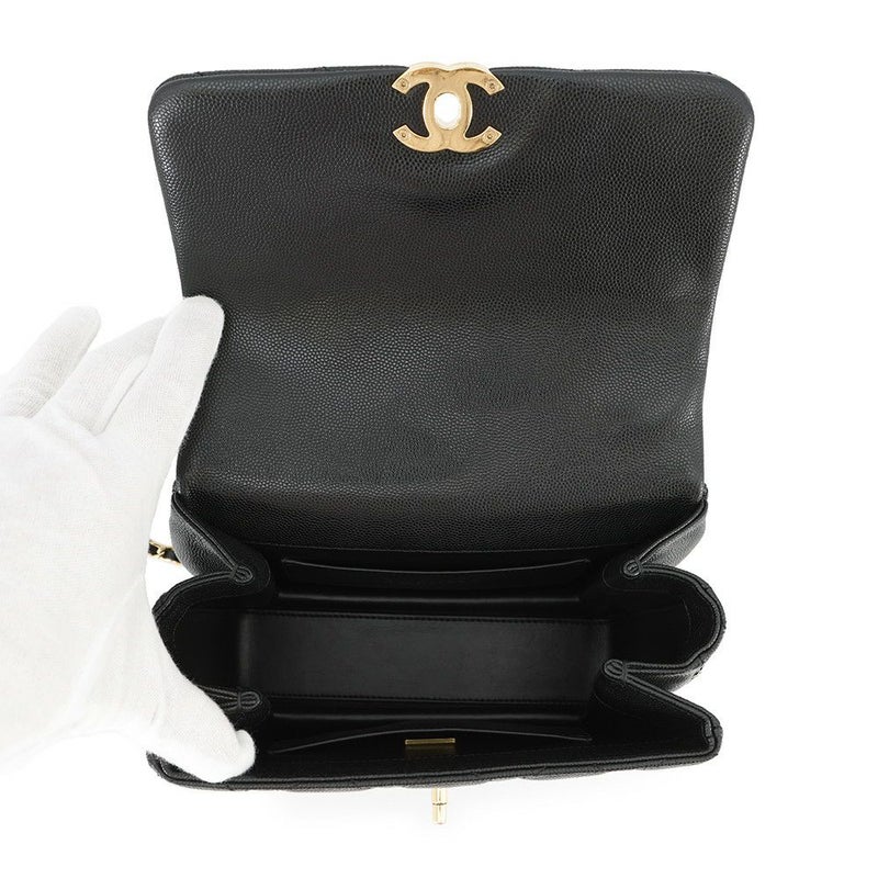 シャネル チェーンショルダーバッグ ココマーク マトラッセ ココファースト キャビアスキン AS3580 CHANEL 黒