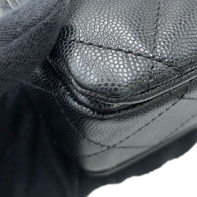 シャネル チェーンショルダーバッグ ココマーク マトラッセ ココファースト キャビアスキン AS3580 CHANEL 黒