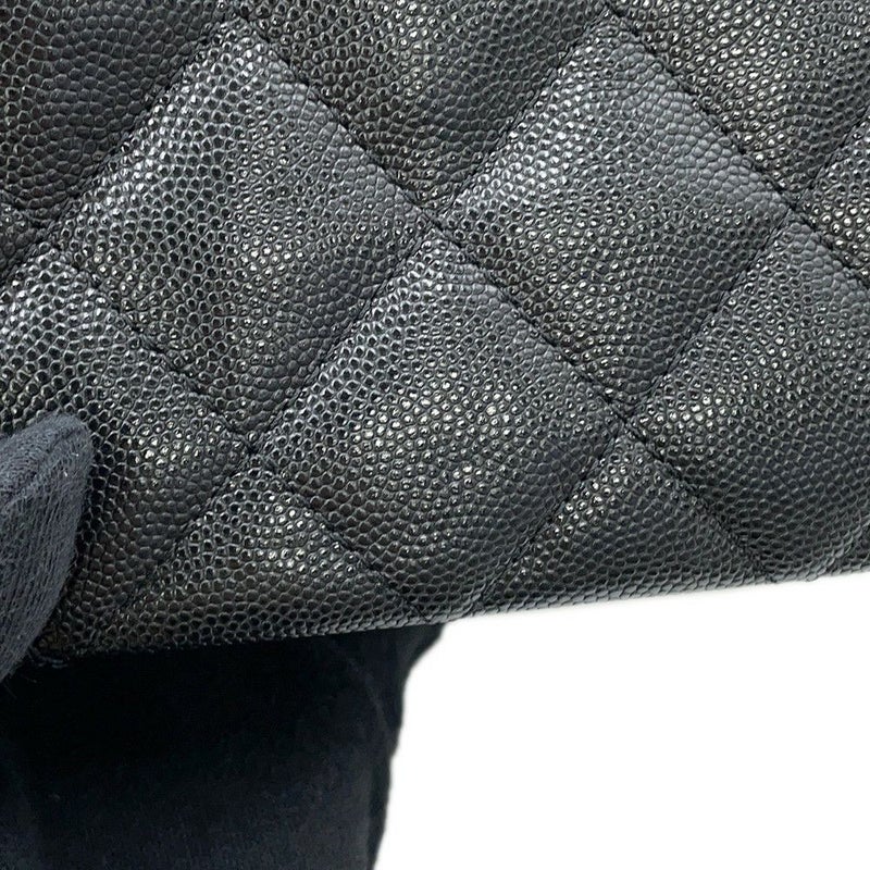 シャネル チェーンショルダーバッグ ココマーク マトラッセ ココファースト キャビアスキン AS3580 CHANEL 黒