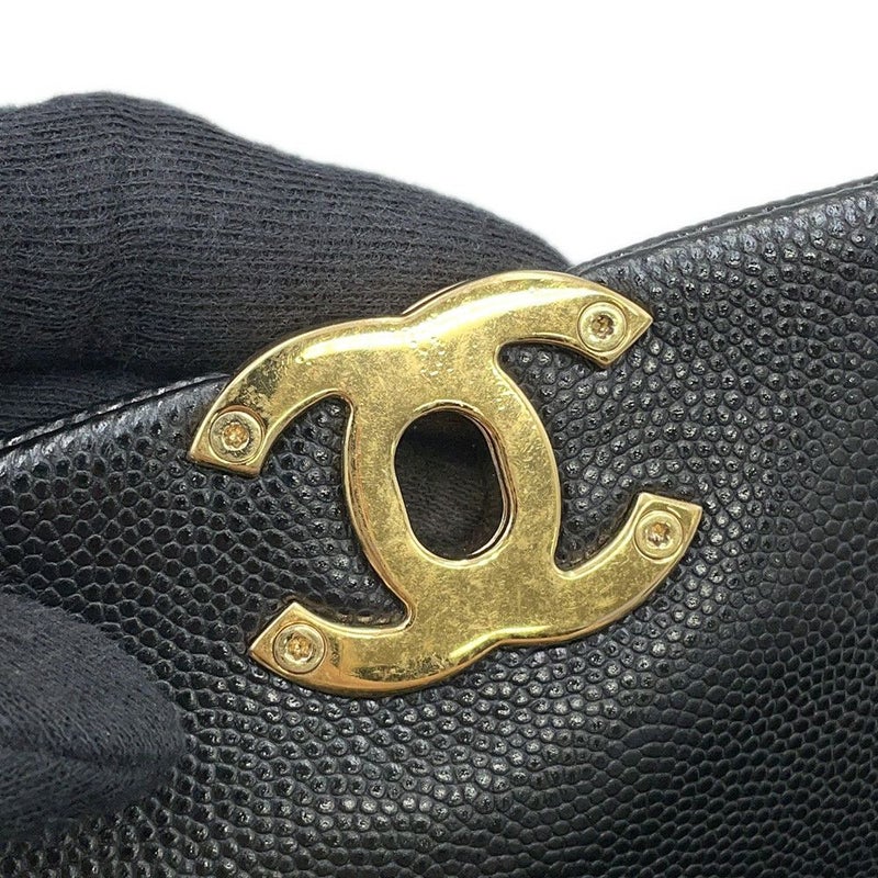 シャネル チェーンショルダーバッグ ココマーク マトラッセ ココファースト キャビアスキン AS3580 CHANEL 黒