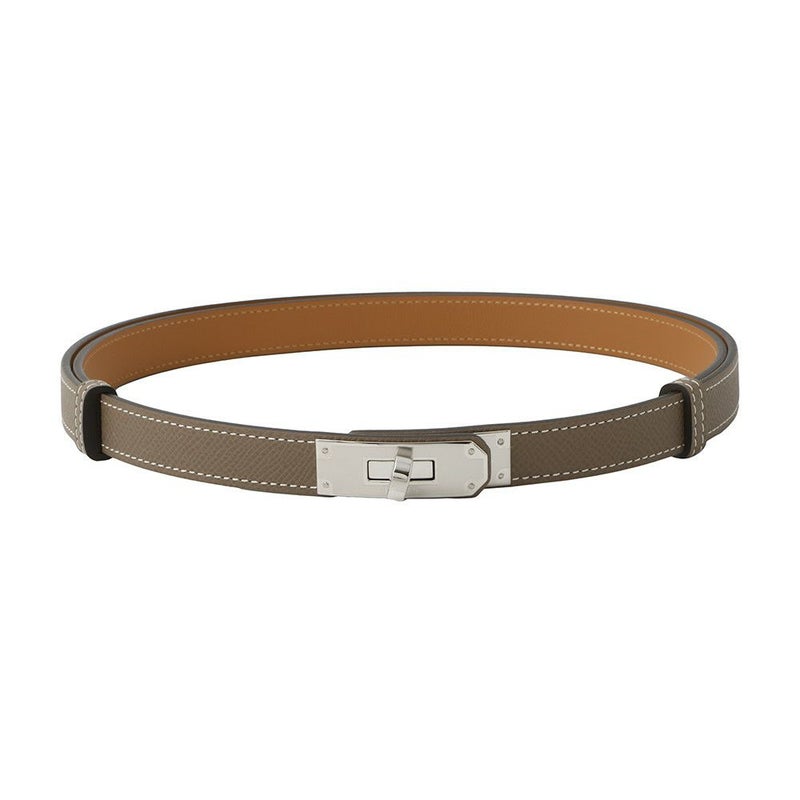 エルメス ケリーベルト エトゥープ/シルバー金具 エプソン U刻印 HERMES べルト