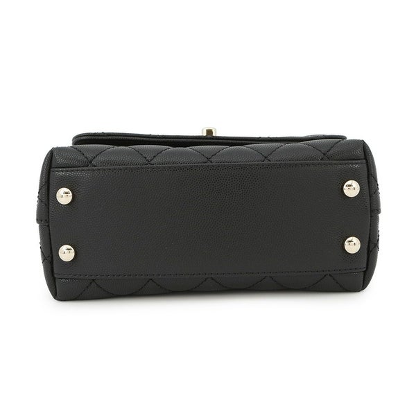 シャネル ハンドバッグ ココマーク マトラッセ ココハンドル XXS キャビアスキン AS2215 CHANEL 2way 黒