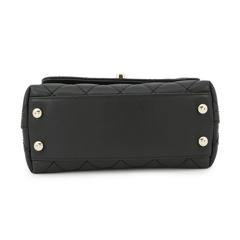 シャネル ハンドバッグ ココマーク マトラッセ ココハンドル XXS キャビアスキン AS2215 CHANEL 2way 黒