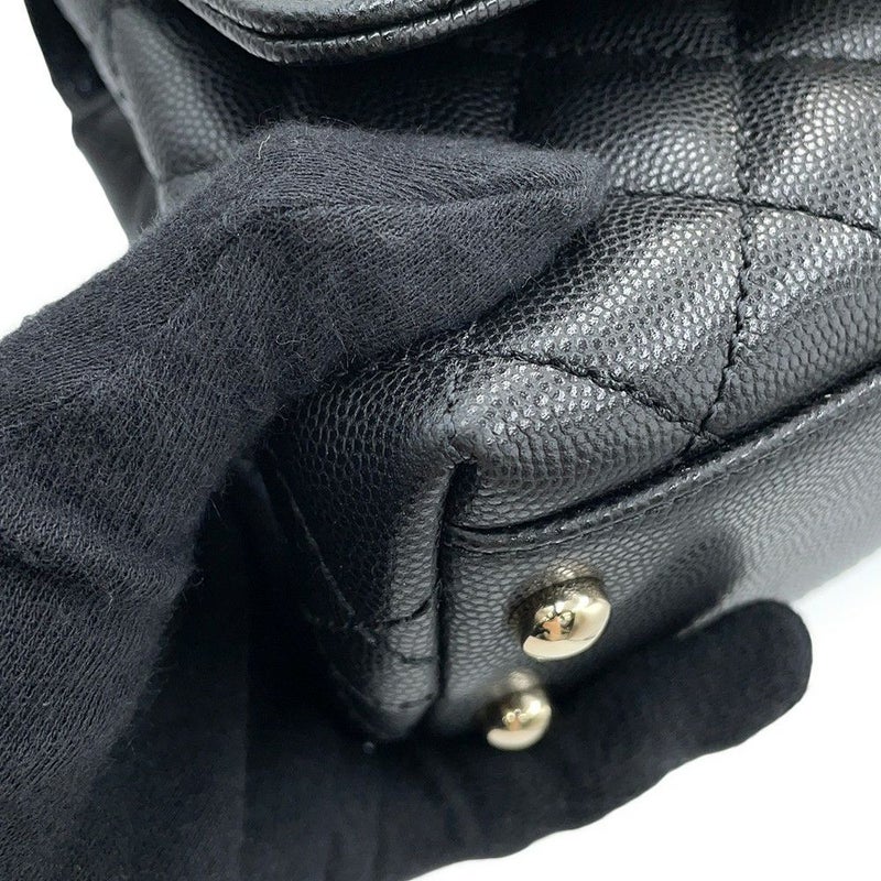 シャネル ハンドバッグ ココマーク マトラッセ ココハンドル XXS キャビアスキン AS2215 CHANEL 2way 黒