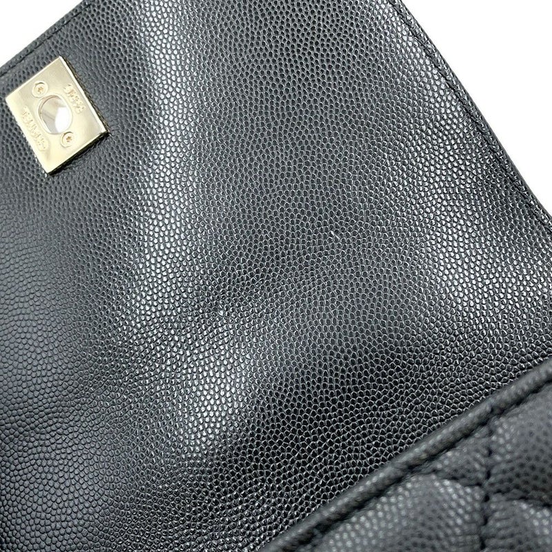 シャネル ハンドバッグ ココマーク マトラッセ ココハンドル XXS キャビアスキン AS2215 CHANEL 2way 黒